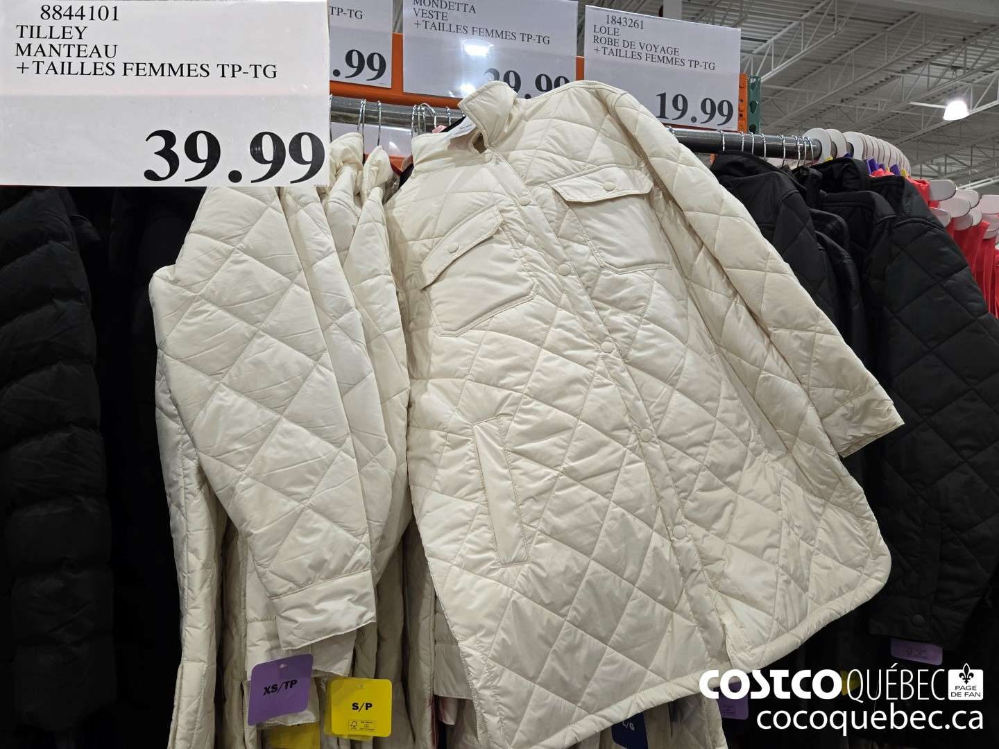 8844101 TILLEY MANTEAU + TAILLES FEMMES TP-TG  $39.99