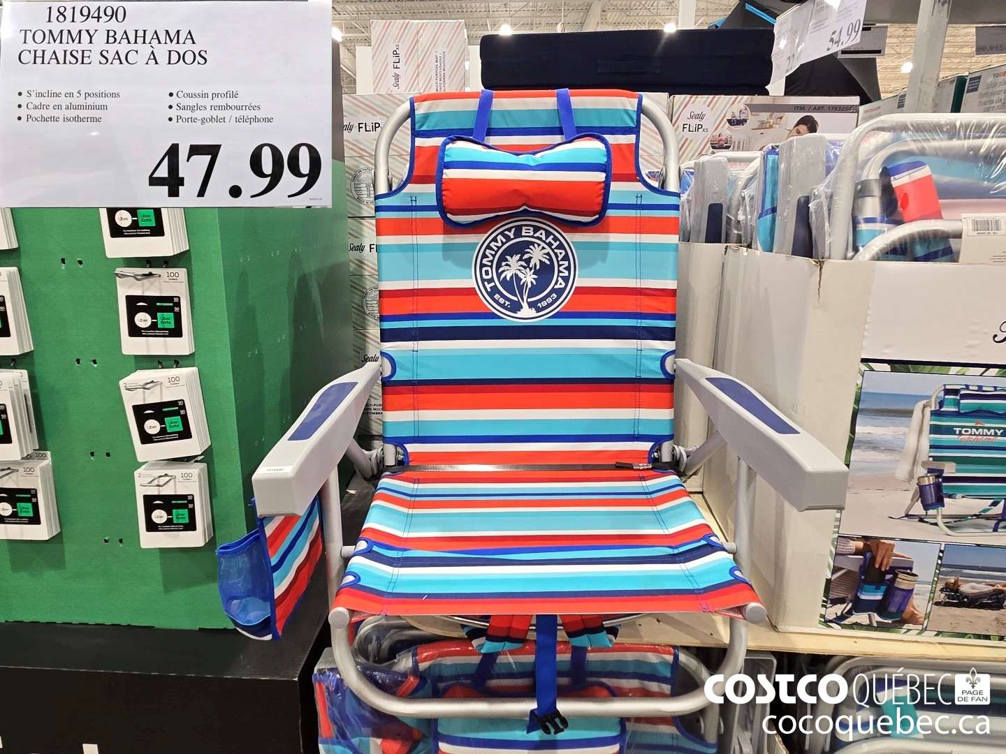 1819490 TOMMY BAHAMA CHAISE SAC A DOS  $47.99