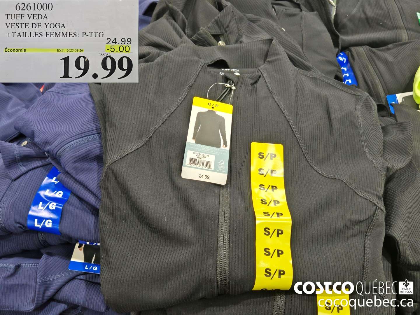 6261000 TUFF VEDA VESTE DE YOGA TAILLES FEMMES: P-TTG  ($5.00 INSTANT SAVINGS EXPIRES ON 2025-01-26) $19.99