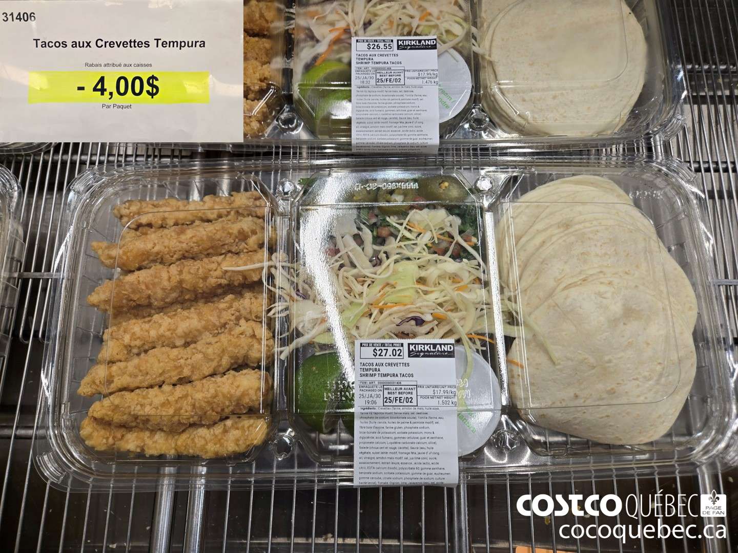 31406 Tacos aux Crevettes Tempura  ($4.00 INSTANT SAVINGS)