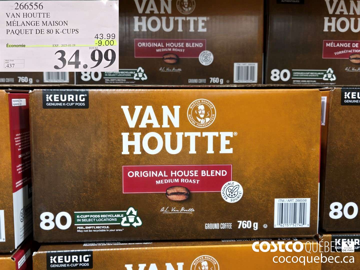 266556 VAN HOUTTE MELANGE MAISON PAQUET DE 80 K-CUPS ($9.00 INSTANT SAVINGS EXPIRES ON 2025-01-19) $34.99