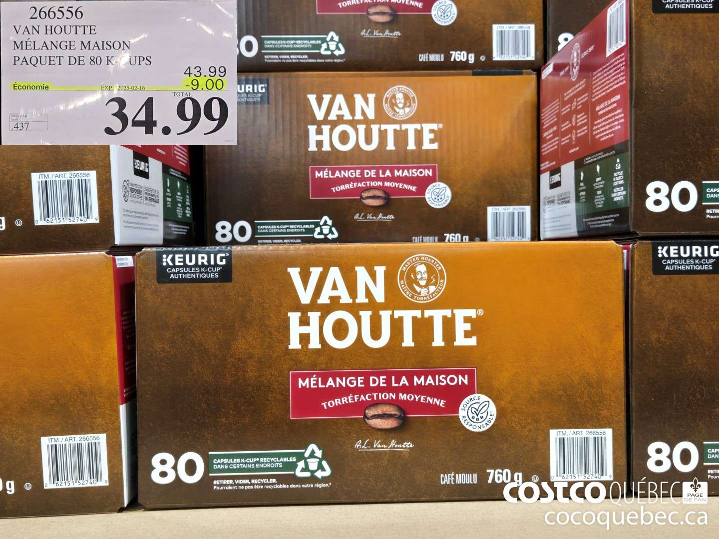 266556 VAN HOUTTE MELANGE MAISON PAQUET DE 80 K-CUPS ($9.00 INSTANT SAVINGS EXPIRES ON 2025-02-16) $34.99