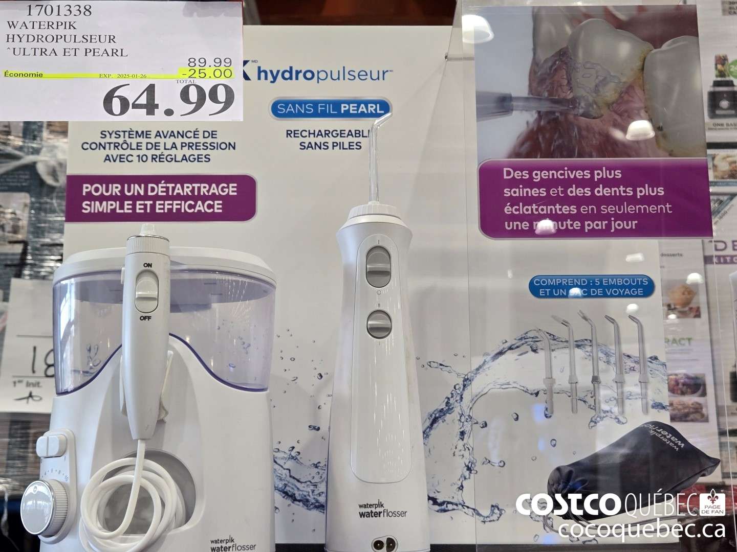 1701338 WATERPIK HYDROPULSEUR ULTRA ET PEARL ($25.00 INSTANT SAVINGS EXPIRES ON 2025-01-26) $64.99
