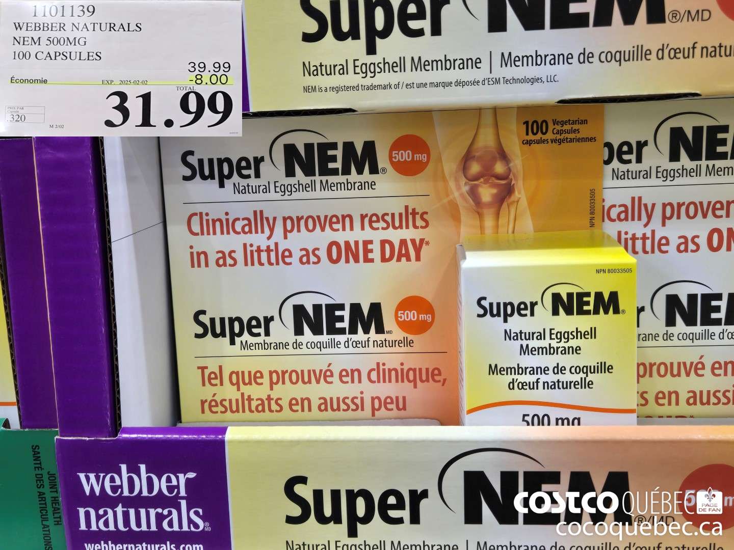 1101139 WEBBER NATURALS NEM 500MG  ($8.00 INSTANT SAVINGS EXPIRES ON 2025-02-02) $31.99