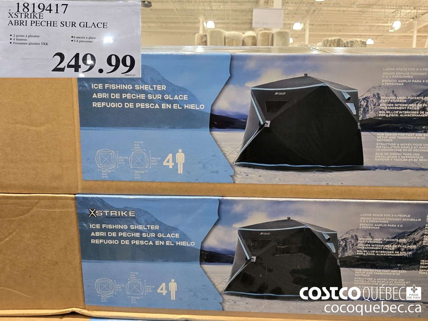 1819417 XSTRIKE ABRI PECHE SUR GLACE  $249.99