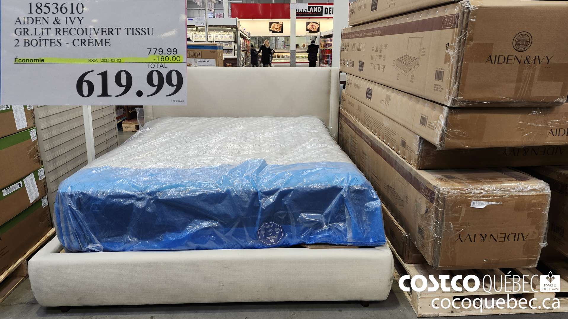 1853610 AIDEN & IVY GR.LIT RECOUVERT TISSU 2 BOITES - CREME  ($160.00 INSTANT SAVINGS EXPIRES ON 2025-03-02) $779.99