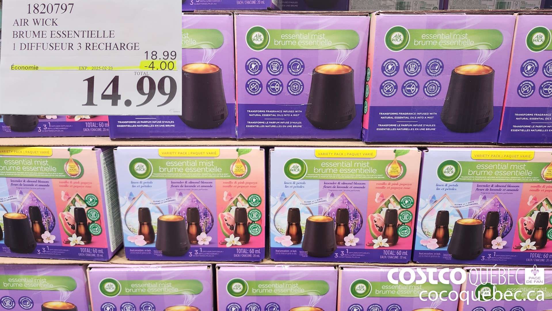 1820797 AIR WICK BRUME ESSENTIELLE 1 DIFFUSEUR 3 RECHARGE  ($4.00 INSTANT SAVINGS EXPIRES ON 2025-02-23) $14.99