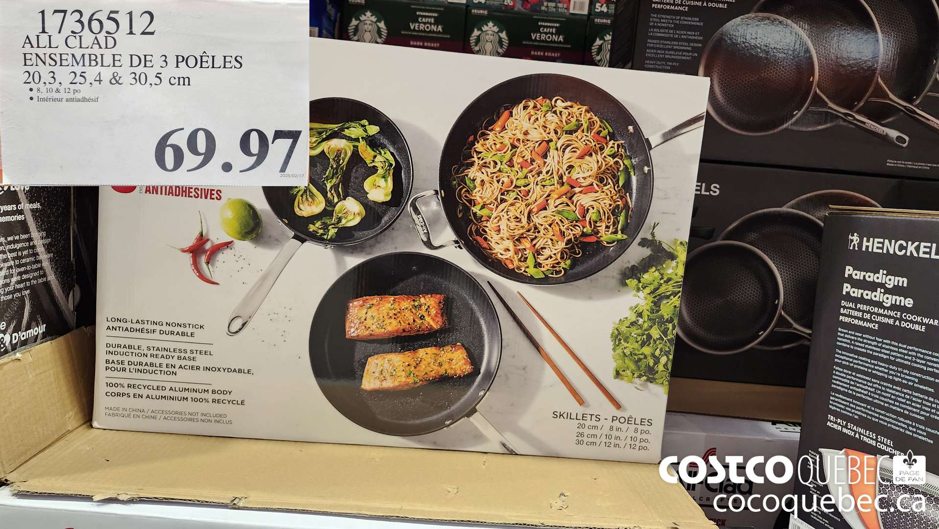 1736512 ALL CLAD POELES 3 PIECES  $69.97