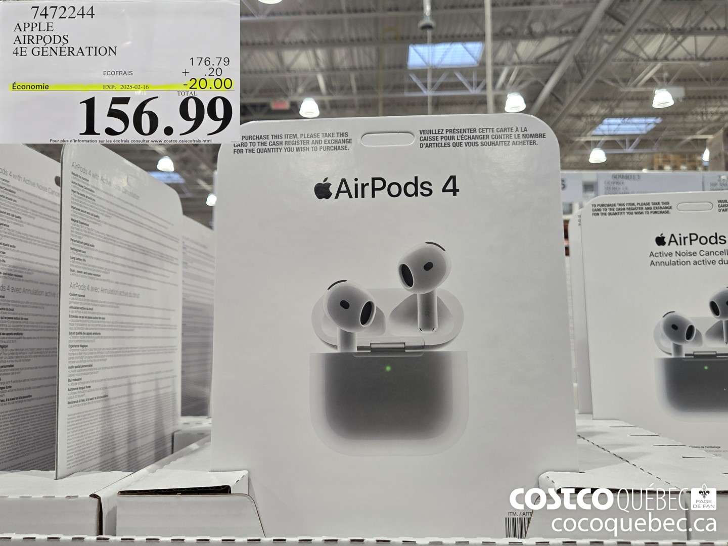 7472244 APPLE AIRPODS 4E GENERATION  ($20.00 INSTANT SAVINGS EXPIRES ON 2025-02-16) $156.99