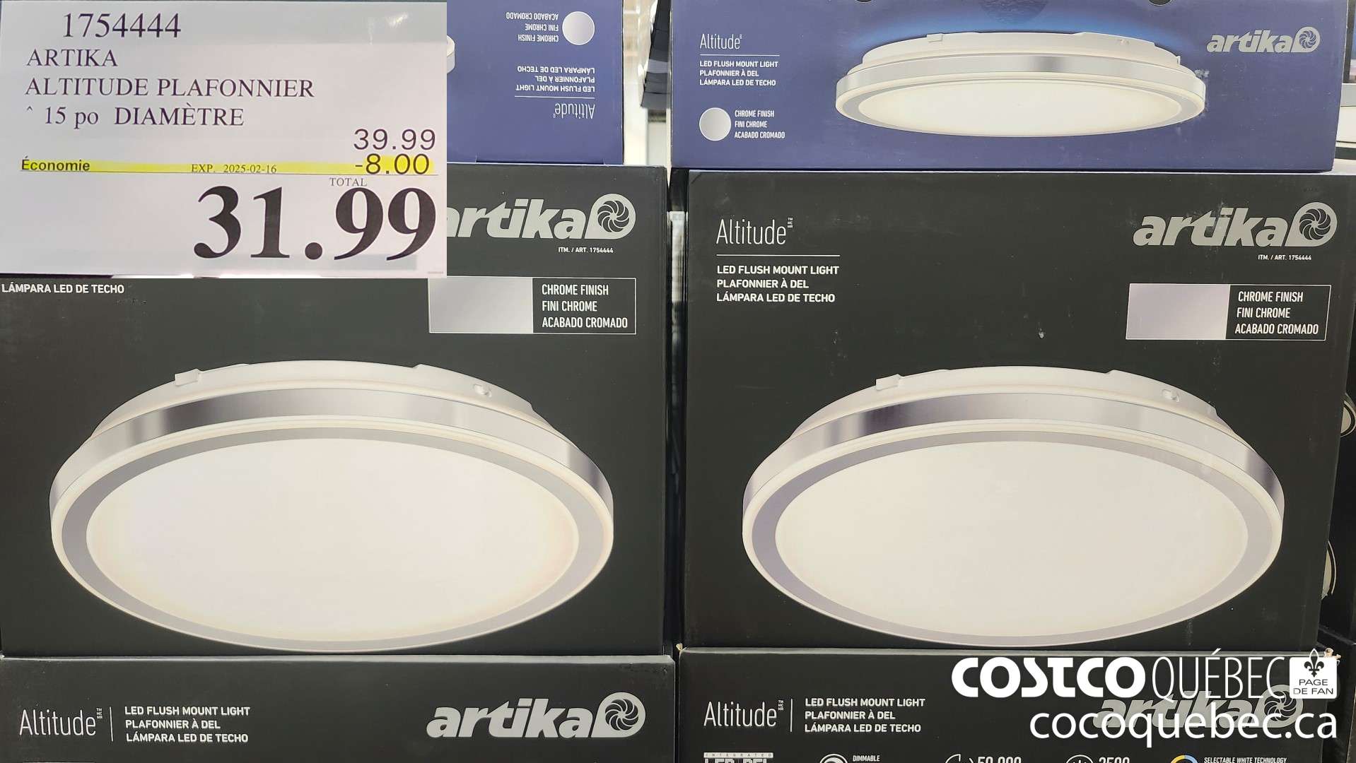 1754444 ARTIKA ALTITUDE PLAFONNIER  ($8.00 INSTANT SAVINGS EXPIRES ON 2025-02-16) $31.99