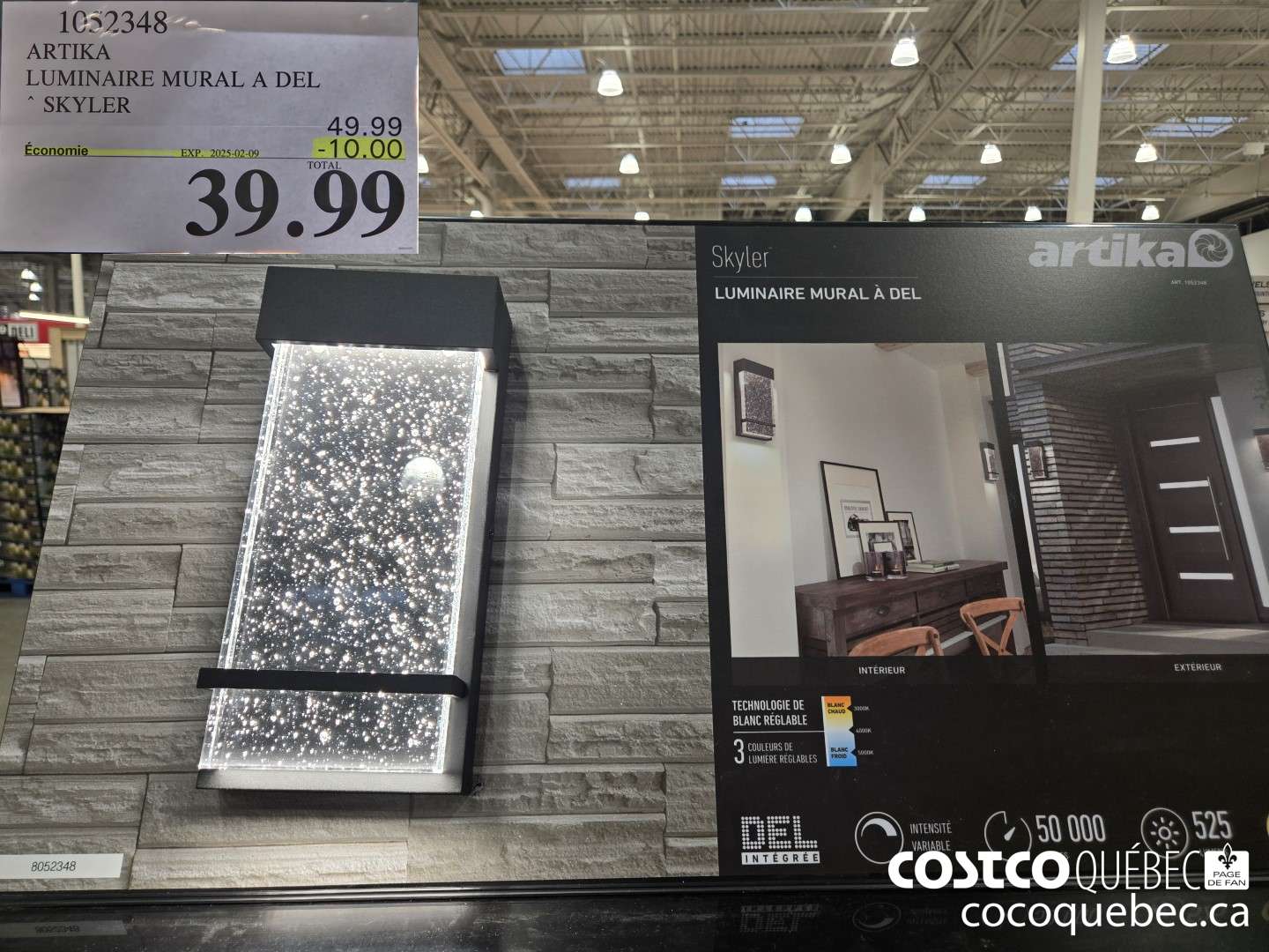 1052348 ARTIKA LUMINAIRE MURAL A DEL SKYLER ($10.00 INSTANT SAVINGS EXPIRES ON 2025-02-09) $39.99