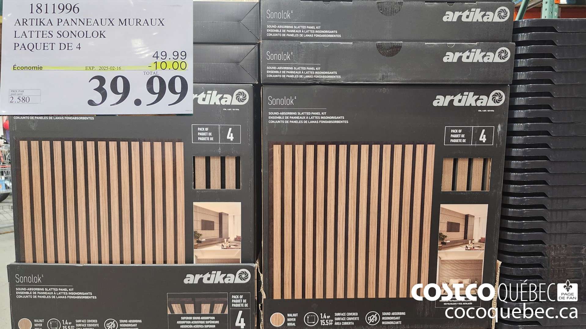 1811996 ARTIKA PANNEAUX MURAUX LATTES SONOLOK PAQUET DE 4 ($10.00 INSTANT SAVINGS EXPIRES ON 2025-02-16) $39.99