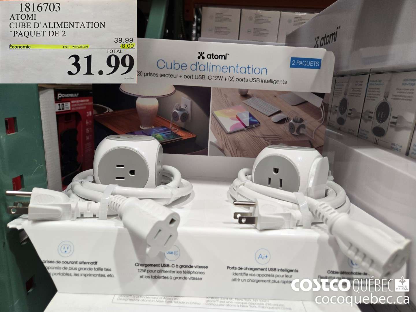 1816703 ATOMI CUBE D'ALIMENTATION PAQUET DE 2  ($8.00 INSTANT SAVINGS EXPIRES ON 2025-02-09) $31.99