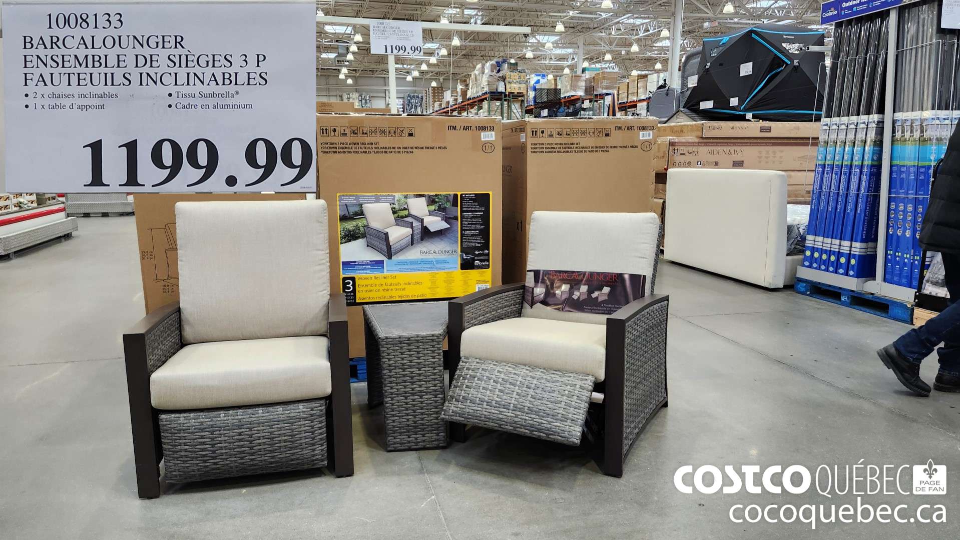 1008133 BARCALOUNGER. ENSEMBLE DE SIEGES 3 P FAUTEUILS INCLINABLES  $1199.99