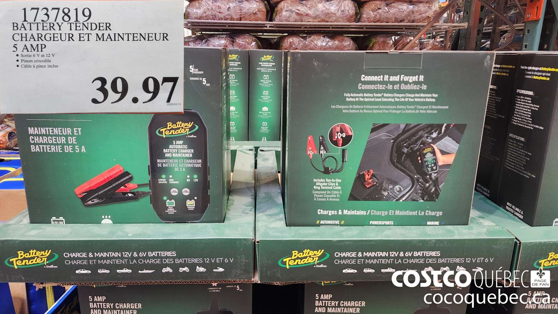 1737819 BATTERY TENDER CHARGEUR ET MAINTENEUR 5 AMP  $39.97