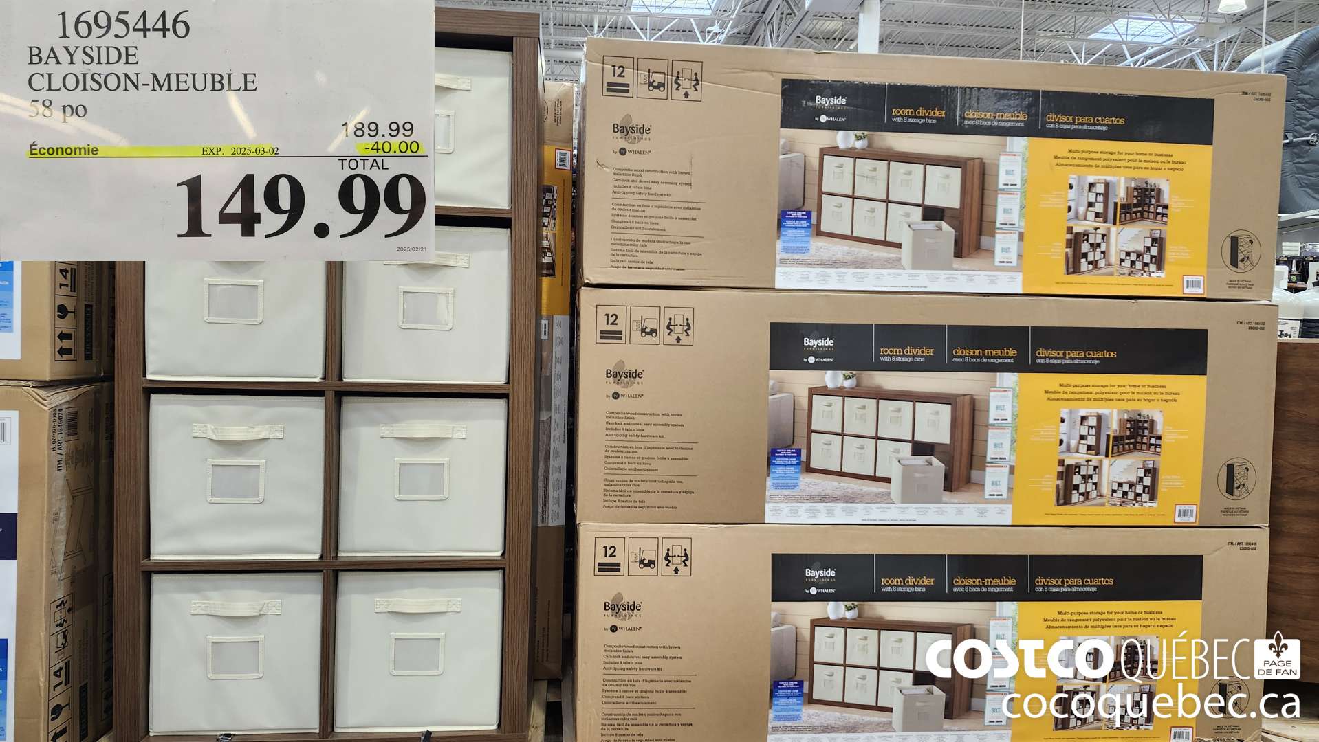 1695446 BAYSIDE CLOISON-MEUBLE  ($40.00 INSTANT SAVINGS EXPIRES ON 2025-03-02) $149.99