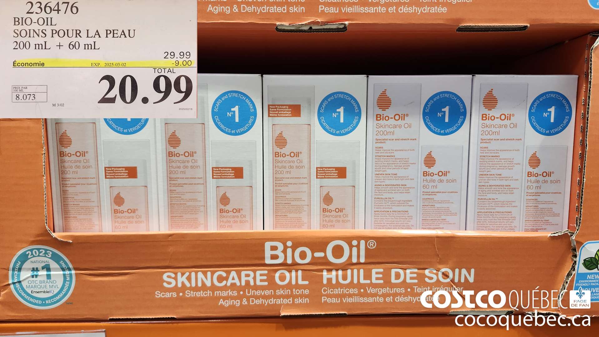 236476 BIO-OIL SOINS POUR LA PEAU 200 mL + 60 mL ($9.00 INSTANT SAVINGS EXPIRES ON 2025-03-02) $20.99