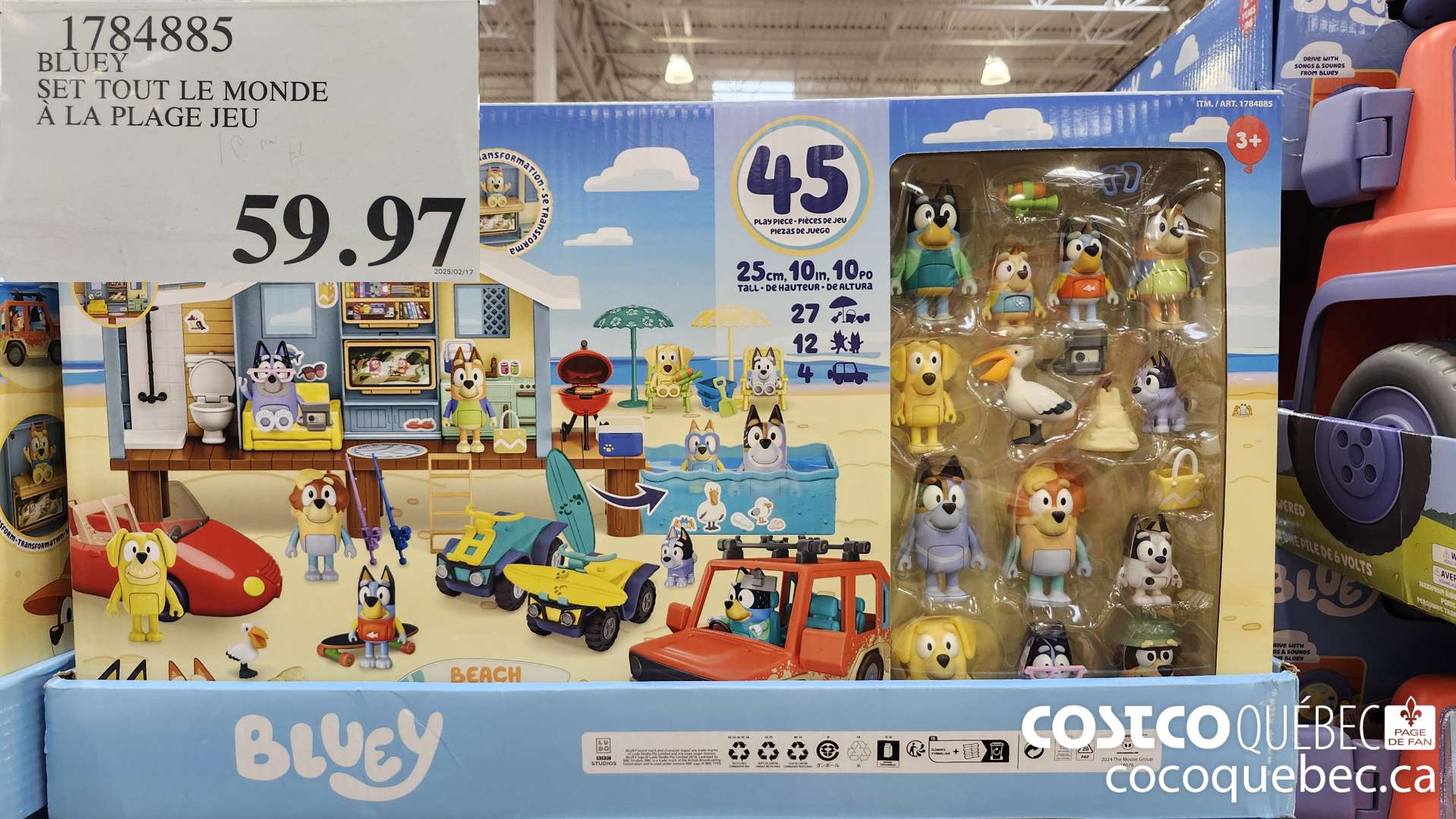 1784885 BLUEY SET TOUT LE MONDE A LA PLAGE JEU  $59.97