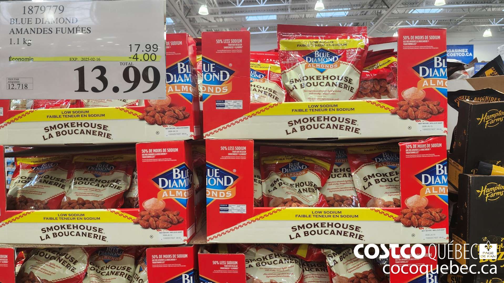 1879779 BLUE DIAMOND AMANDES FUMEES  ($4.00 INSTANT SAVINGS EXPIRES ON 2025-02-16) $13.99