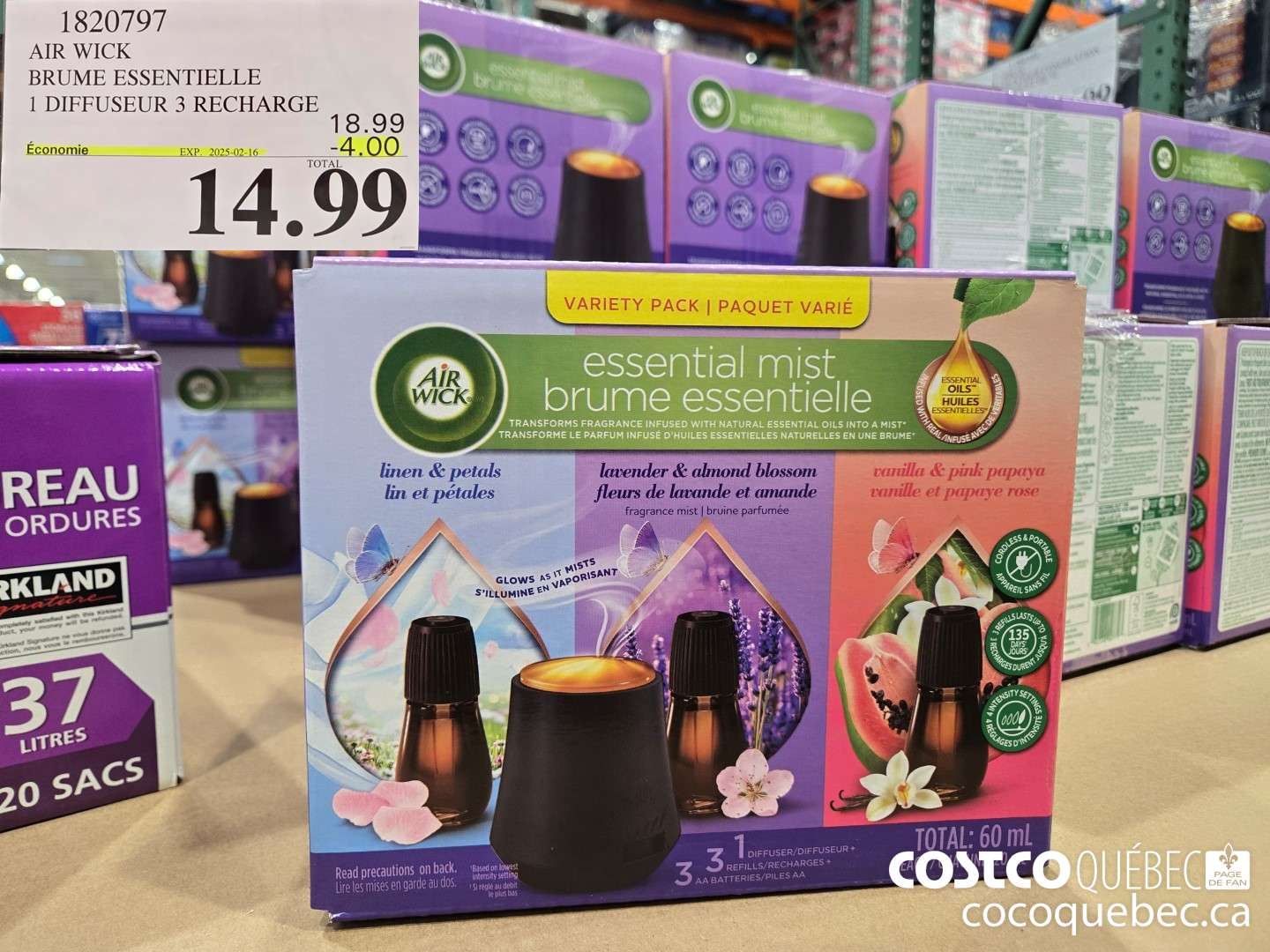 1820797 BRUME ESSENTIELLE 1 DIFFUSEUR 3 RECHARGE  ($4.00 INSTANT SAVINGS EXPIRES ON 2025-02-16) $14.99