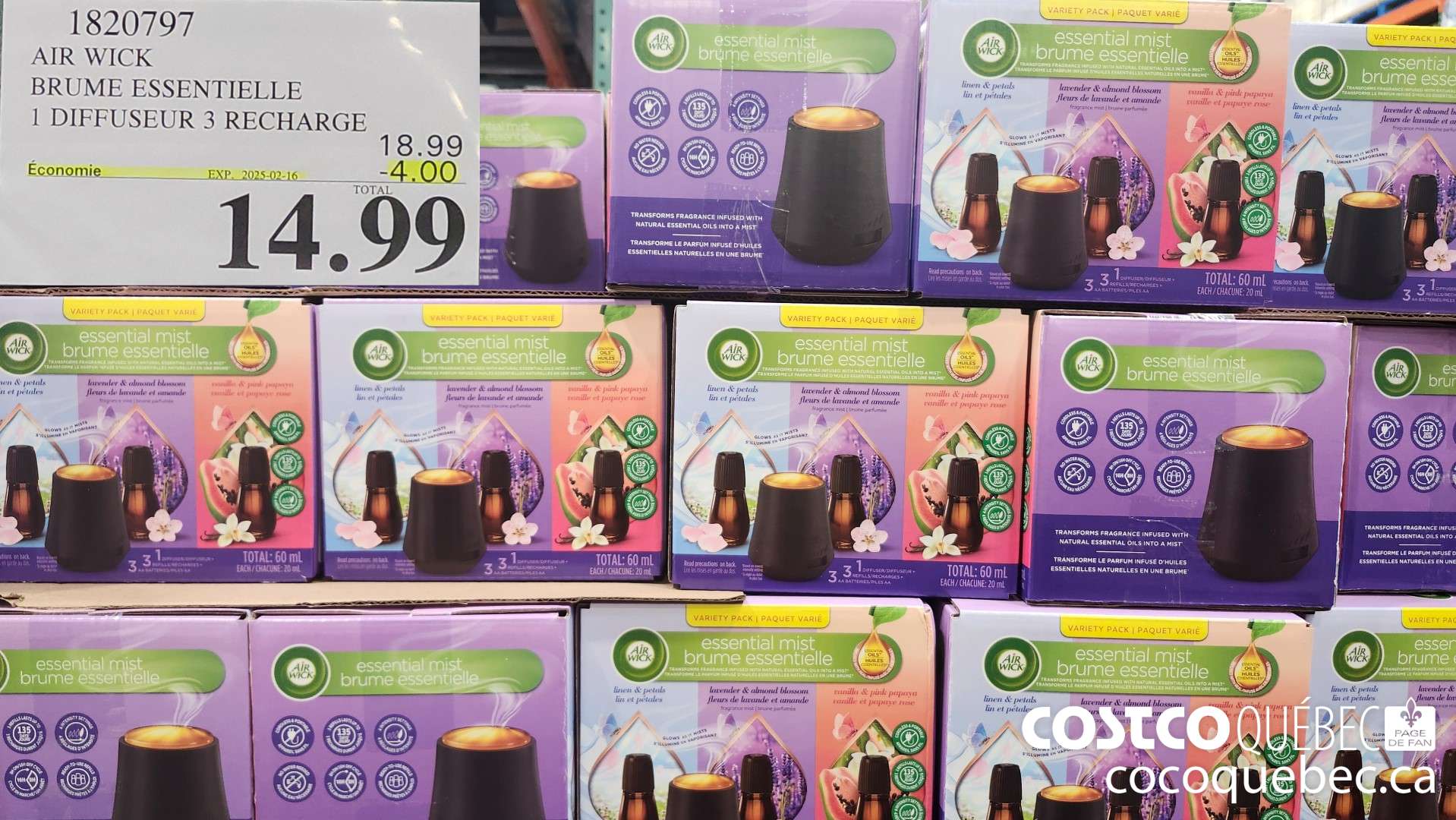 1820797 BRUME ESSENTIELLE 1 DIFFUSEUR 3 RECHARGE  ($4.00 INSTANT SAVINGS EXPIRES ON 2025-02-16) $14.99