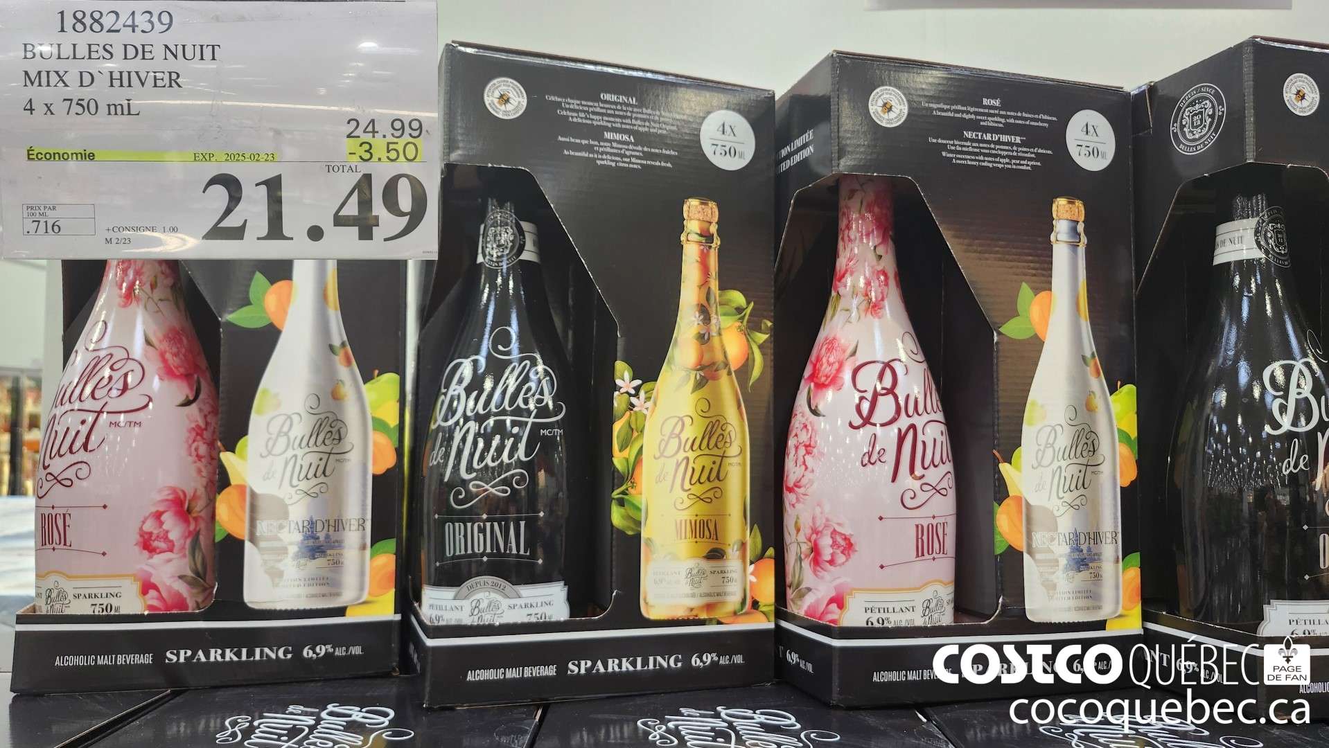 1882439 BULLES DE NUIT MIX D°HIVER 4x 750 mL  ($3.50 INSTANT SAVINGS EXPIRES ON 2025-02-23) $21.49