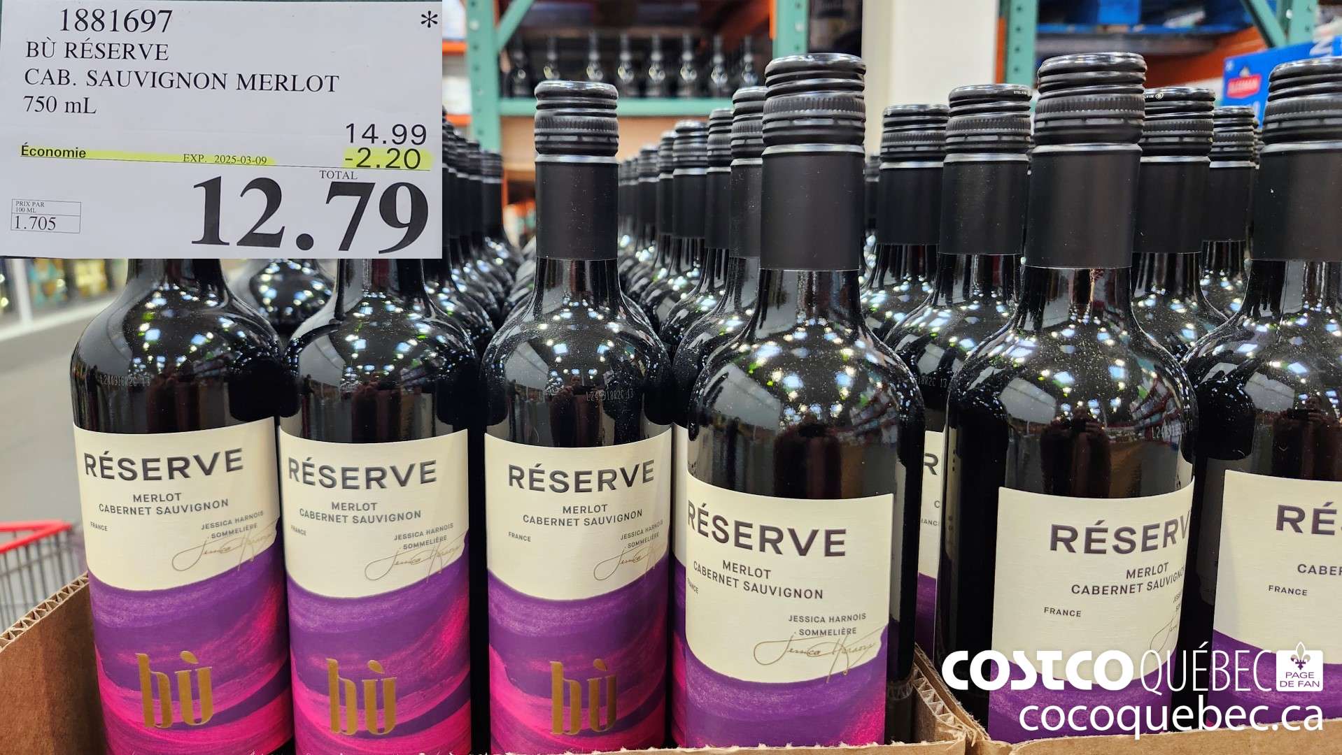 1881697 BU RESERVE CAB. SAUVIGNON MERLOT  ($2.20 INSTANT SAVINGS EXPIRES ON 2025-03-09) $12.79