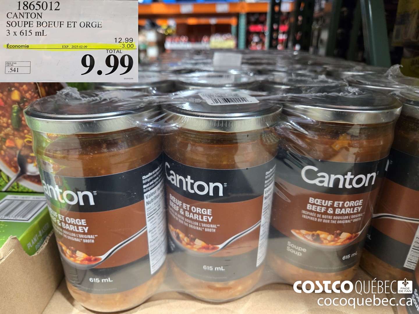 1865012 CANTON SOUPE BOEUEF ET ORGE  ($3.00 INSTANT SAVINGS EXPIRES ON 2025-02-09) $9.99