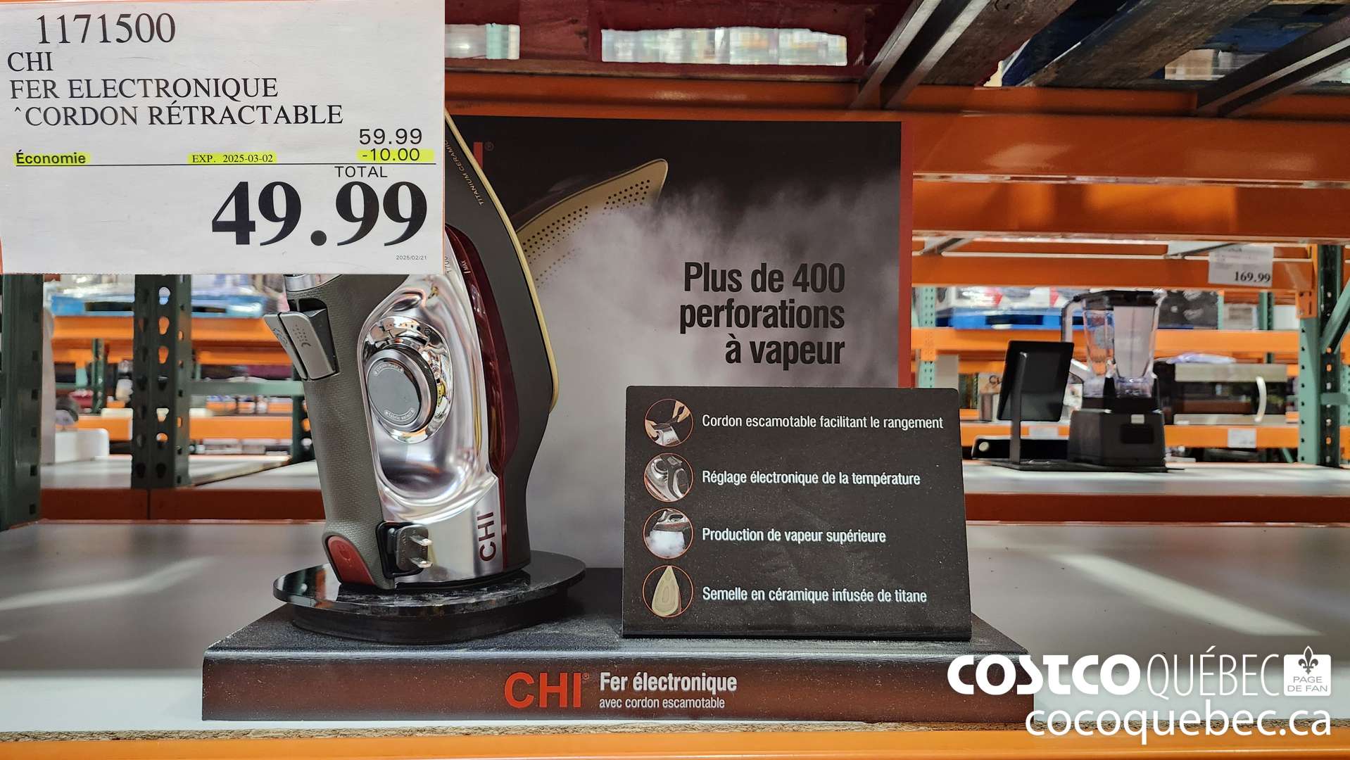 1171500 CHI FER ELECTRONIQUE “CORDON RETRACTABLE  ($10.00 INSTANT SAVINGS EXPIRES ON 2025-03-02) $49.99