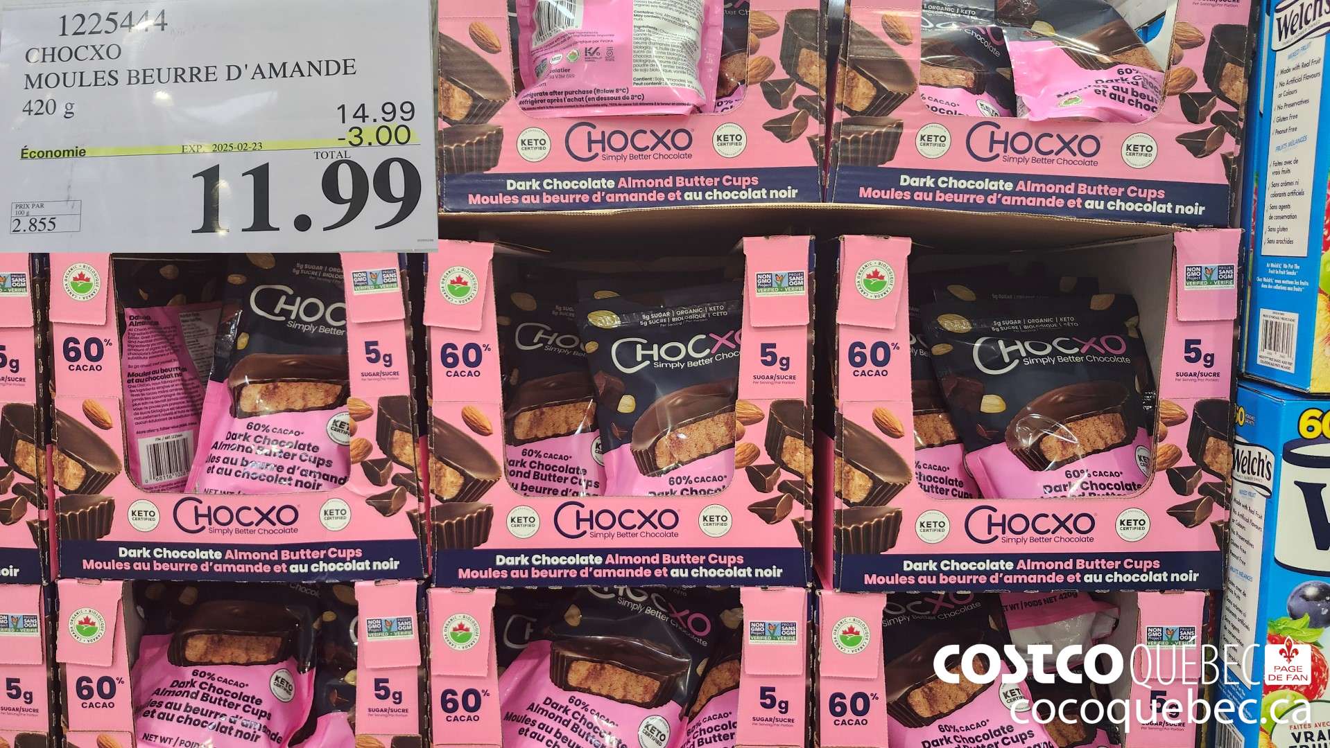 1225444 CHOCXO MOULES BEURRE D'AMANDE 420 g  ($3.00 INSTANT SAVINGS EXPIRES ON 2025-02-23) $11.99