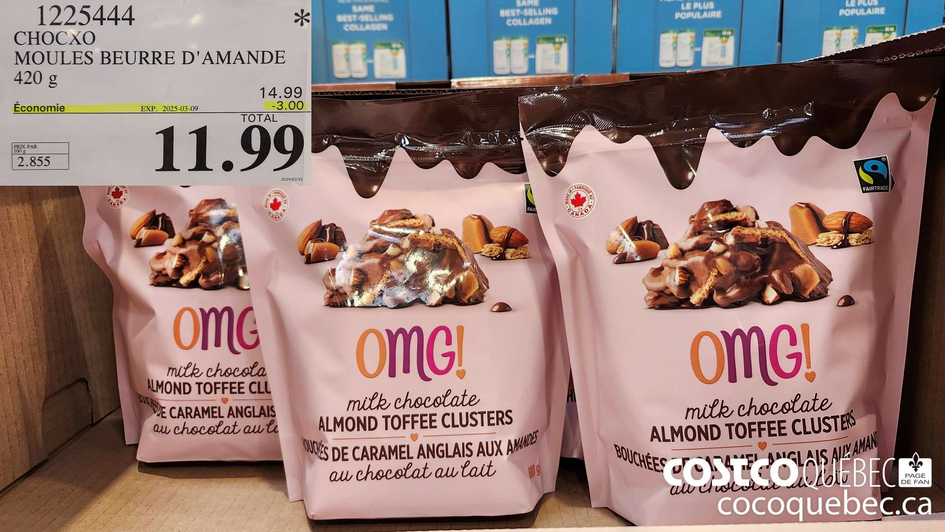 1225444 CHOCXO MOULES BEURRE D'AMANDE 420 g  ($3.00 INSTANT SAVINGS EXPIRES ON 2025-03-09) $11.99