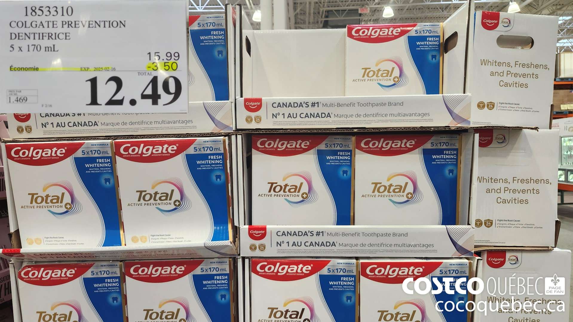 1853310 COLGATE PREVENTION DENTIFRICE  ($3.50 INSTANT SAVINGS EXPIRES ON 2025-02-16) $12.49
