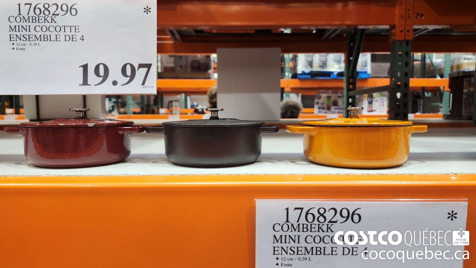 1768296 COMBEKK MINI COCOTTE ENSEMBLE DE 4  $19.97