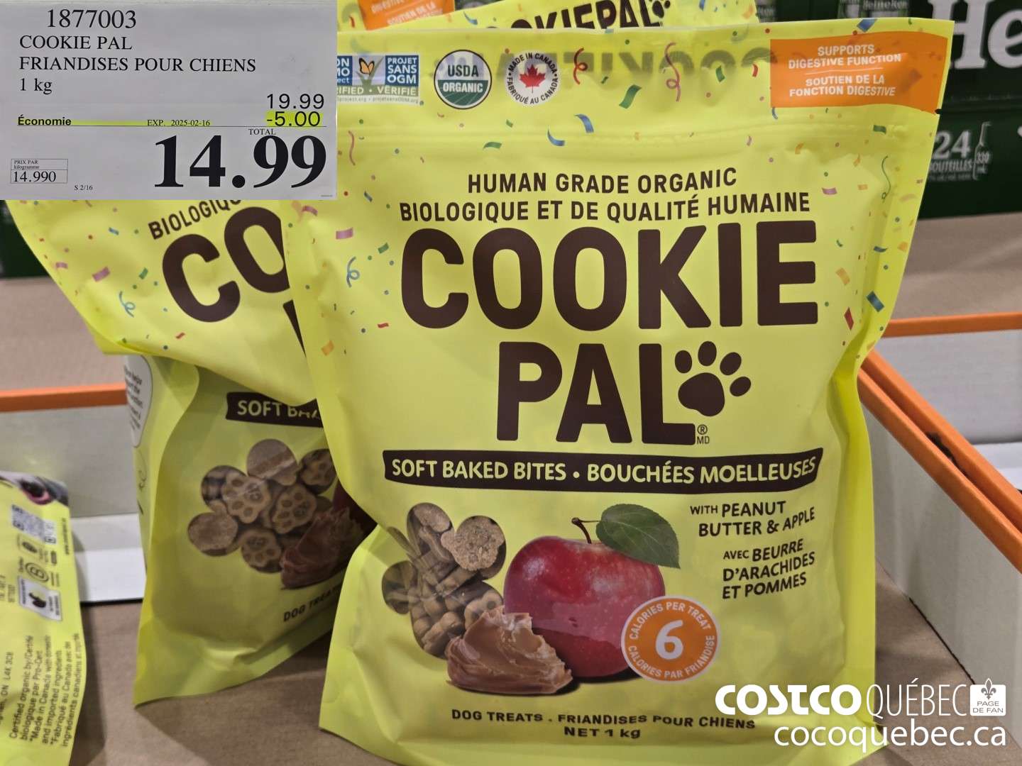 1877003 COOKIE PAL ERIANDISES ROUR CHIENS 1KG  $14A.99 ($5.00 INSTANT SAVINGS EXPIRES ON 2025-02-16)