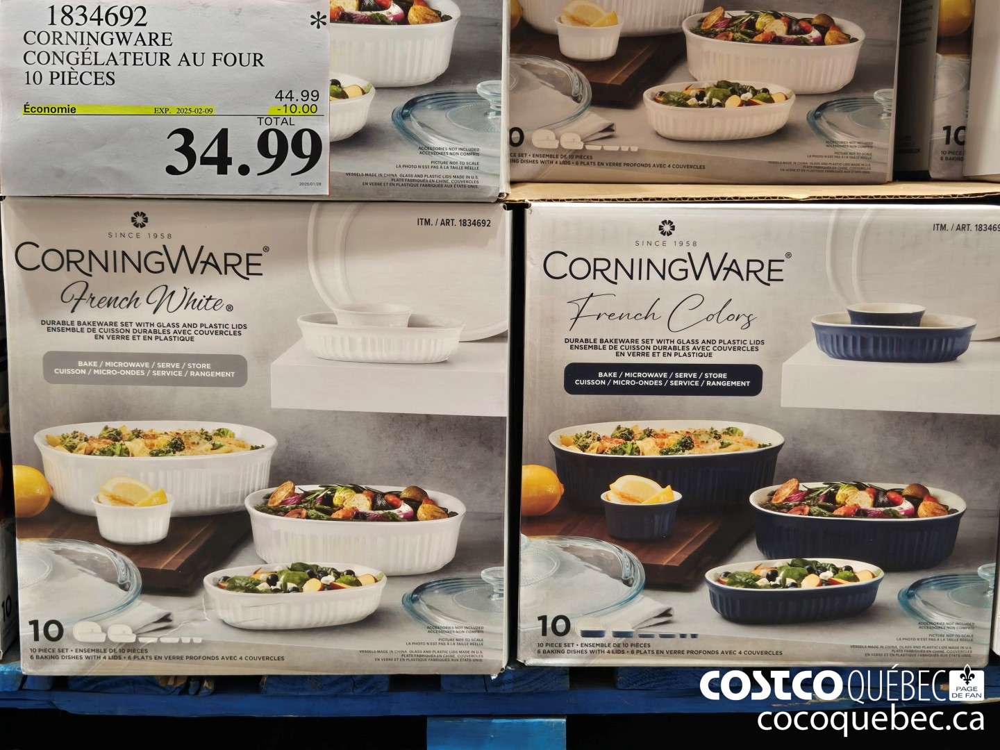 1834692 CORNINGWARE CONGELATEUR AU FOUR 10 PIECES  ($10.00 INSTANT SAVINGS EXPIRES ON 2025-02-09) $34.99