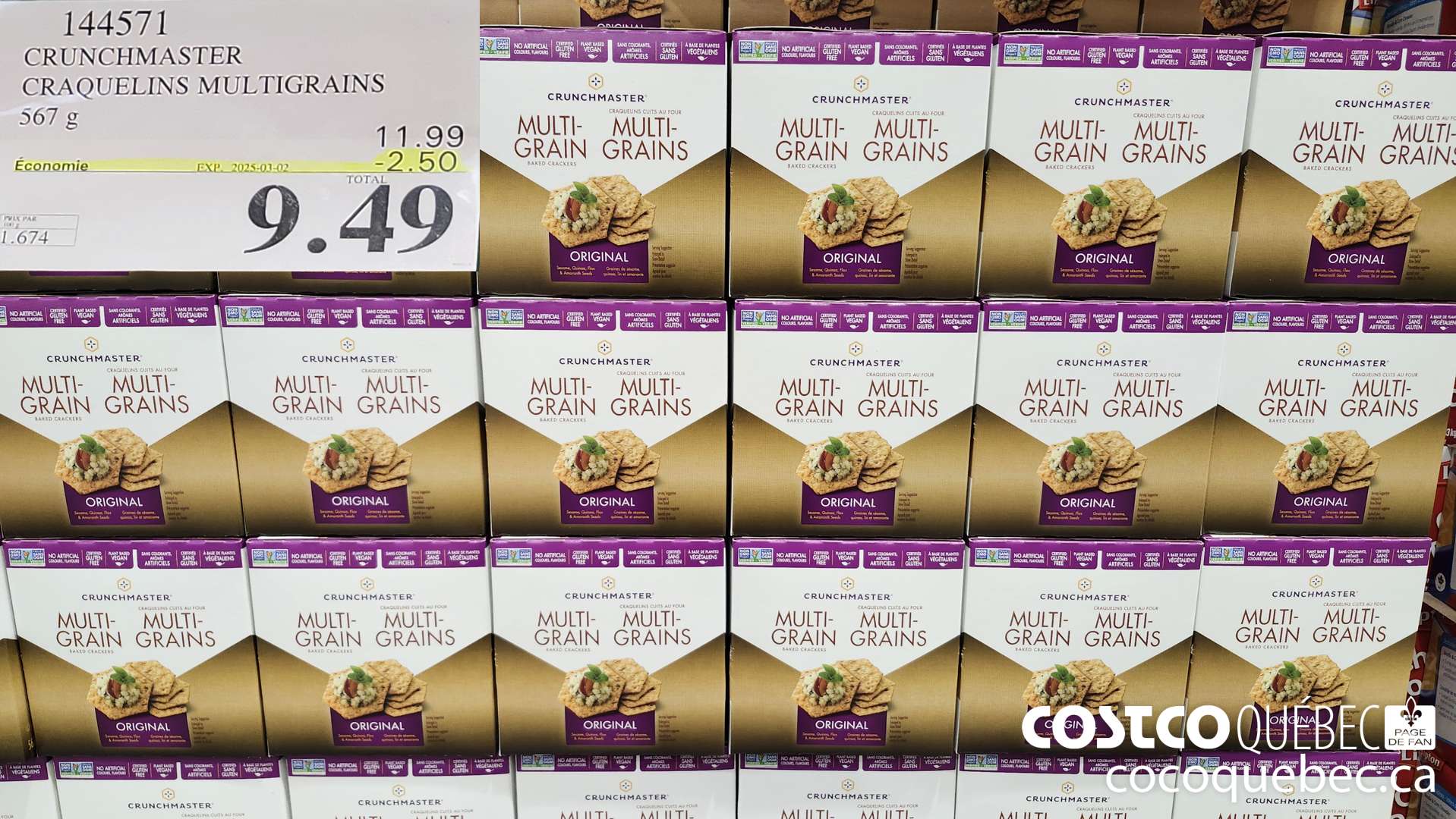 144571 CRUNCHMASTER CRAQUELINS MULTIGRAINS 567 ($3.00 INSTANT SAVINGS EXPIRES ON 2025-03-02) $9.49