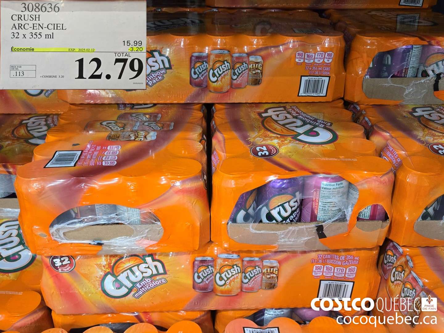 308636 CRUSH ARC-EN-CIEL 32 x 355 ml  ($3.10 INSTANT SAVINGS EXPIRES ON 2025-02-12) $12.79