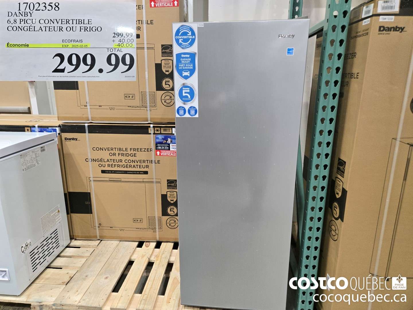 1702358 DANBY 6,8 PICU CONVERTIBLE CONGHELATEUR OU FRIGO  ($40.00 INSTANT SAVINGS EXPIRES ON 2025-02-05) $299.99