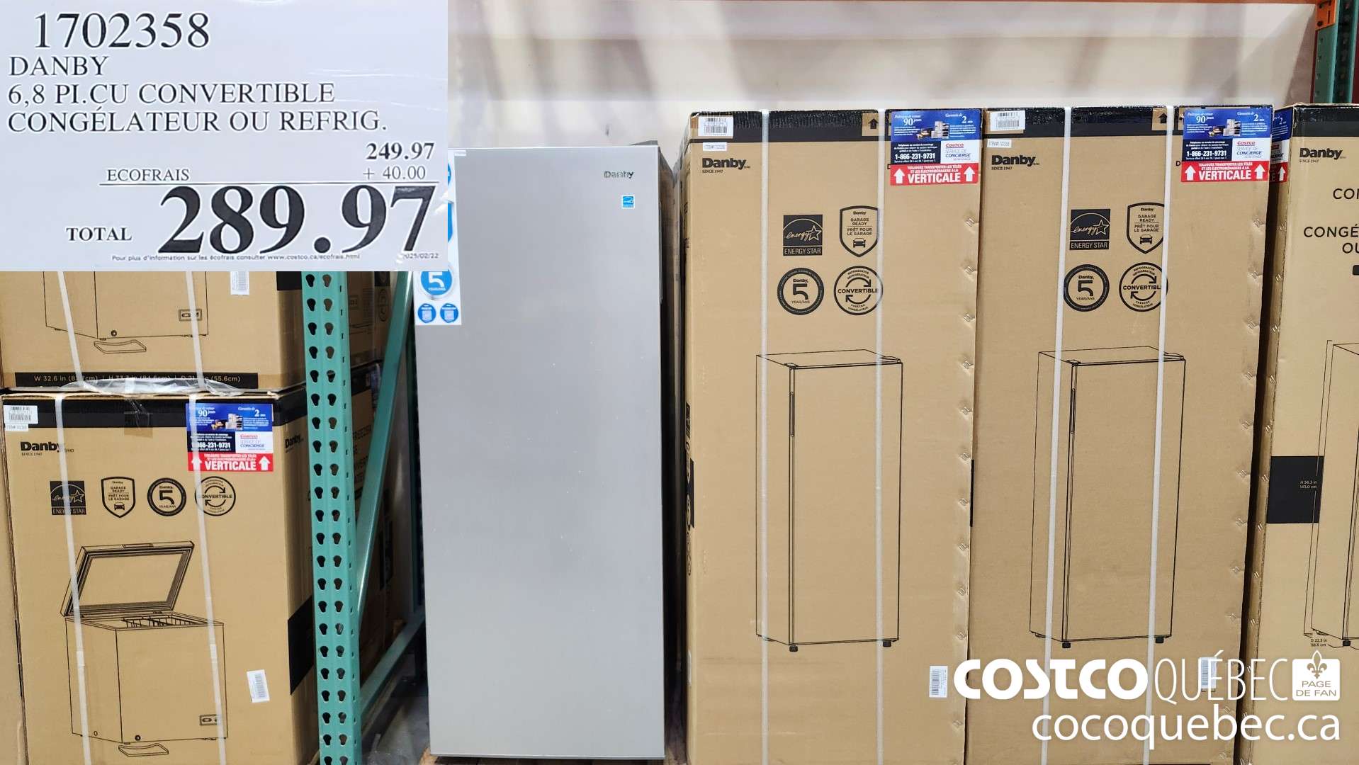 1702358 DANBY 6,8 PICU CONVERTIBLE CONGHELATEUR OU FRIGO  $289.97