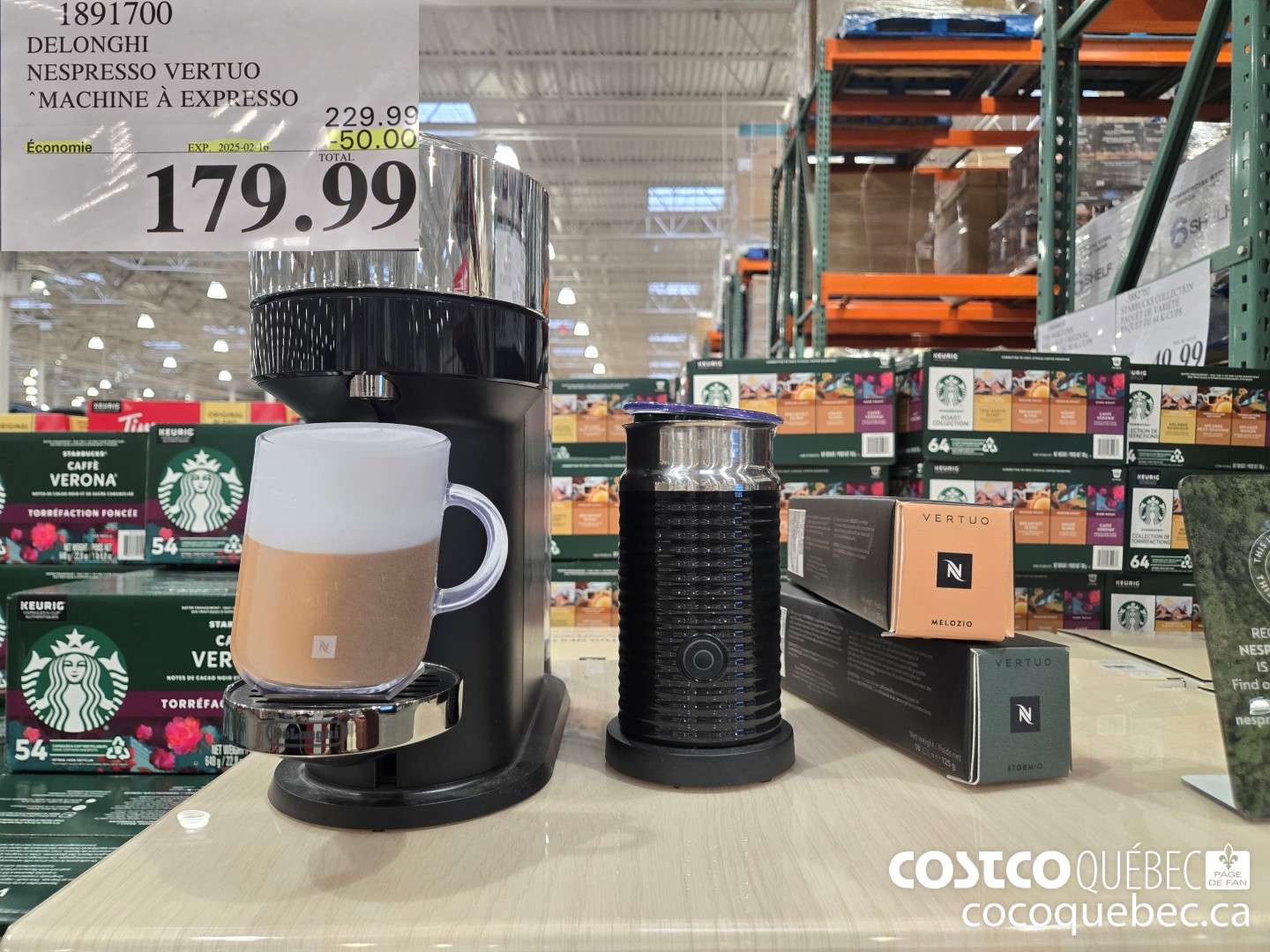 1891700 DELONGHI NESPRESSO VERTUO MACHINE A EXPRESSO  ($50.00 INSTANT SAVINGS EXPIRES ON 2025-02-16) $179.99