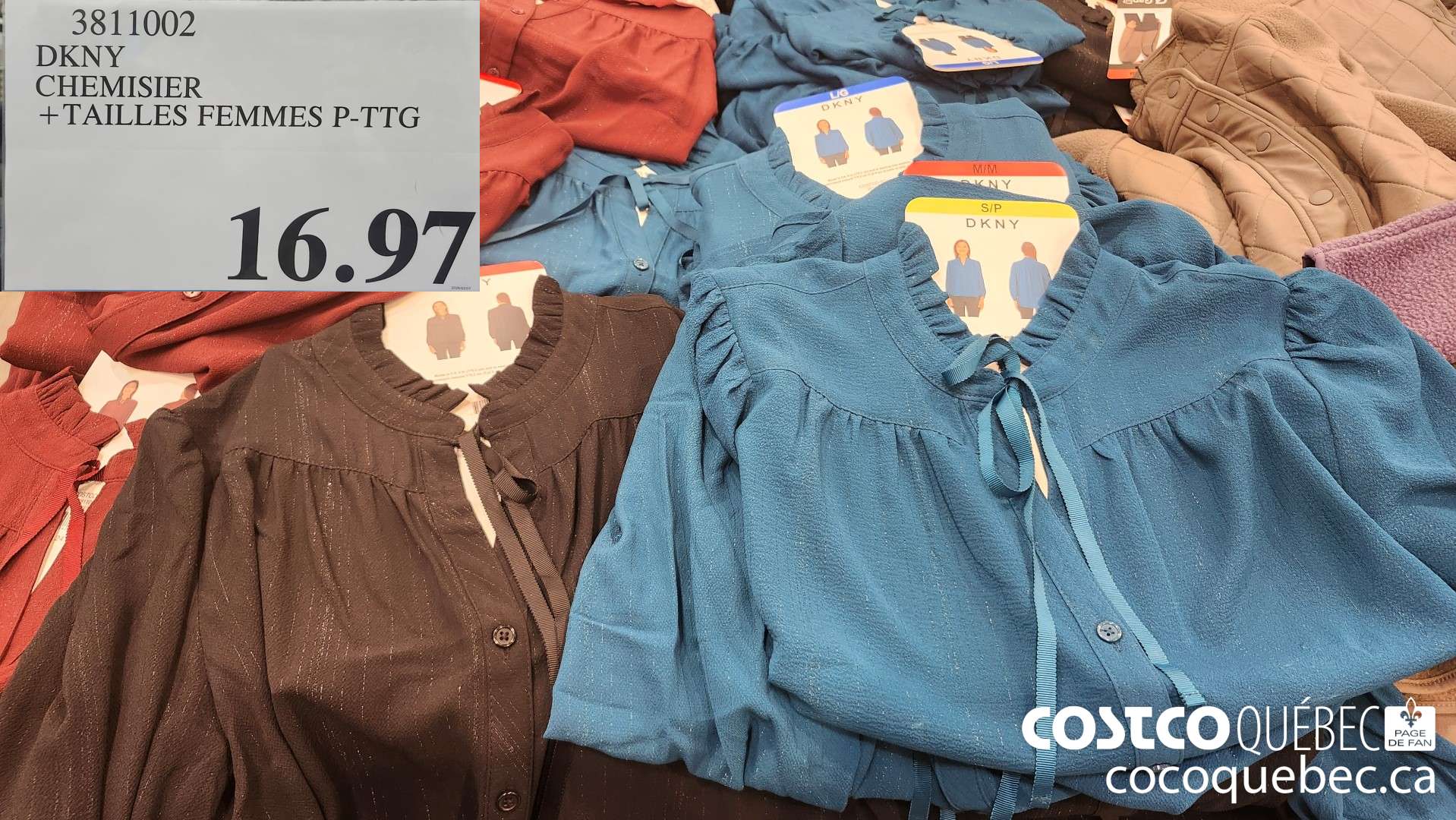 3811002 DKNY CHEMISIER +TAILLES FEMMES P-TTG  $16.97