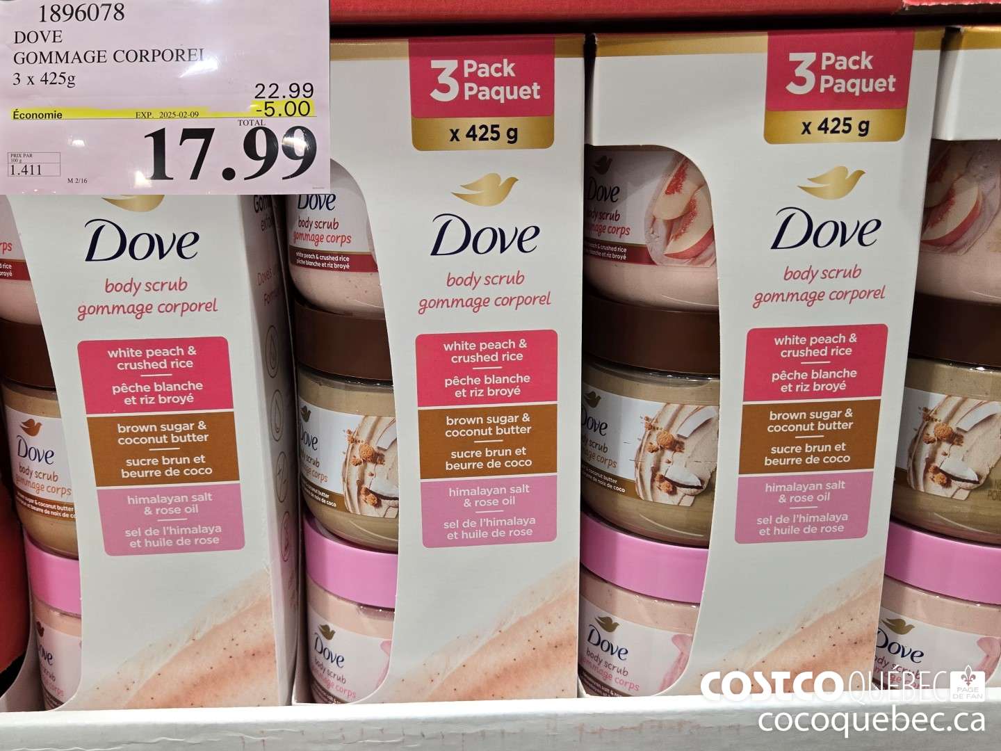 1896078 DOVE GOMMAGE CORPOREL  ($5.00 INSTANT SAVINGS EXPIRES ON 2025-02-09) $17.99