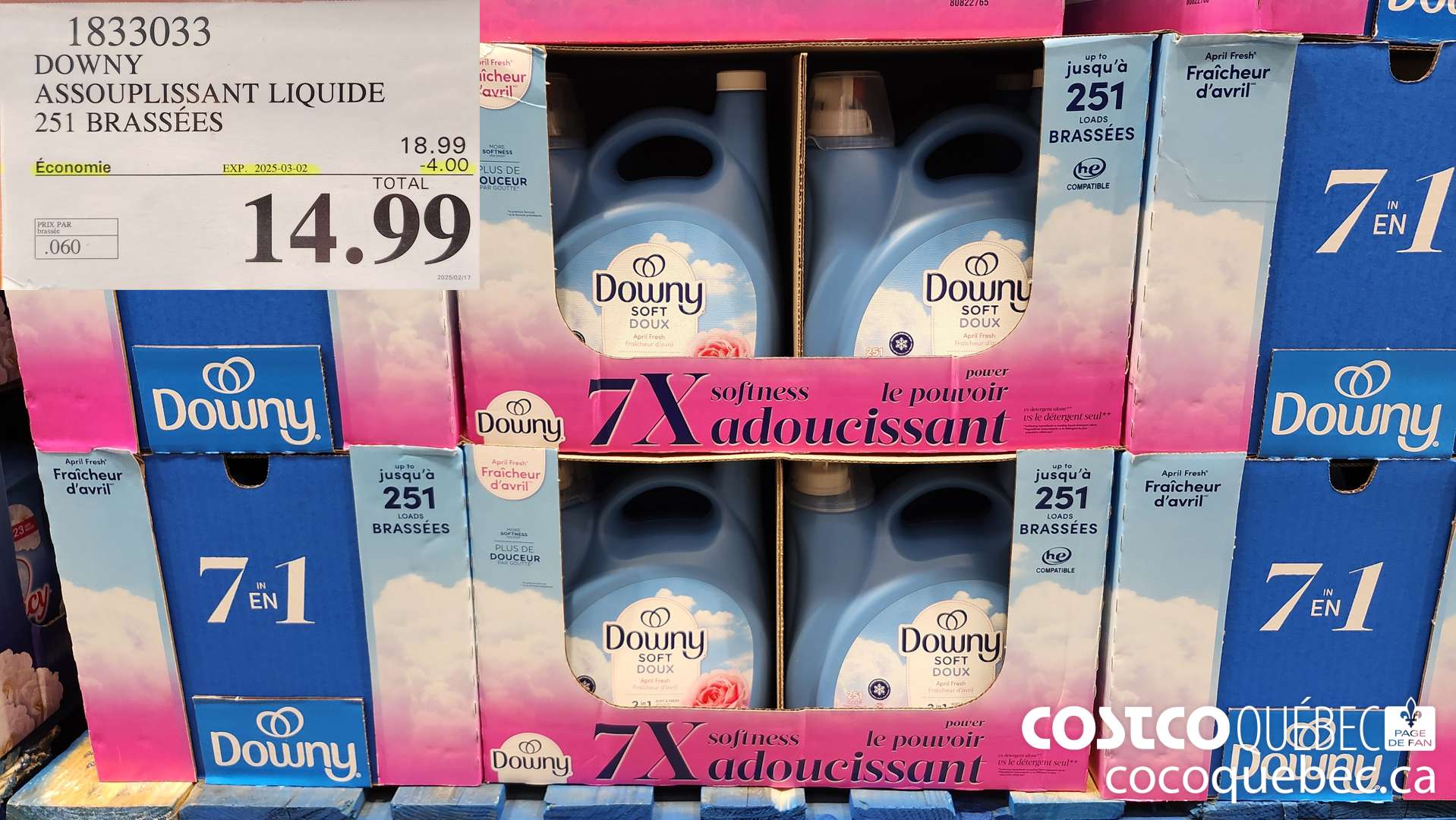 1833033 DOWNY ASSOUPLISSANT LIQUIDE 251 BRASSEES  ($4.00 INSTANT SAVINGS EXPIRES ON 2025-03-02) $14.99