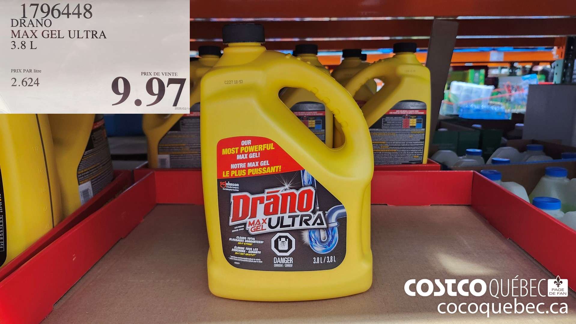 1796448 DRANO MAX GEL ULTRA  ($3.00 INSTANT SAVINGS EXPIRES ON 2025-02-23) $9.97