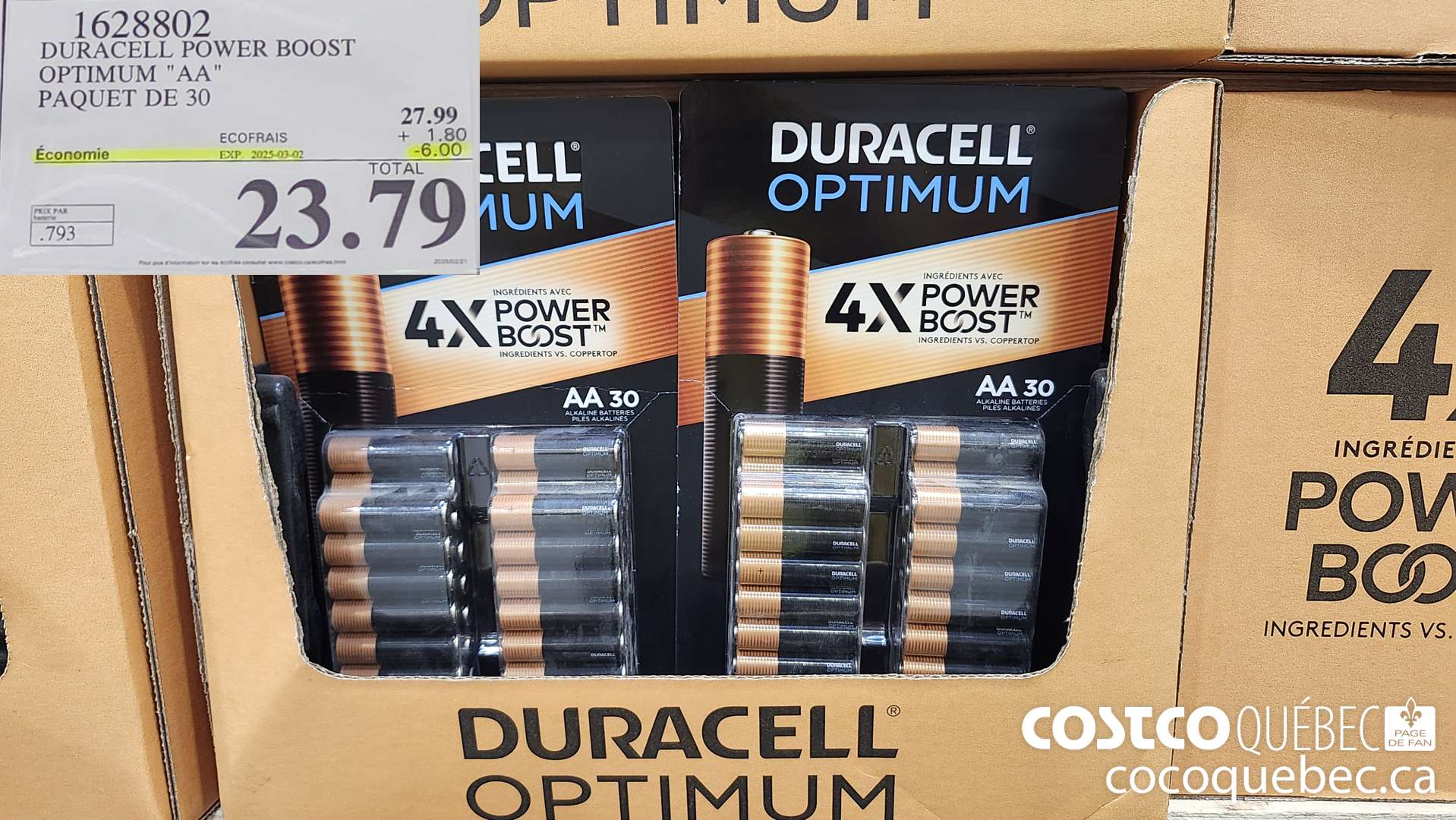 1628802 DURACELL POWER BOOST OPTIMUM 