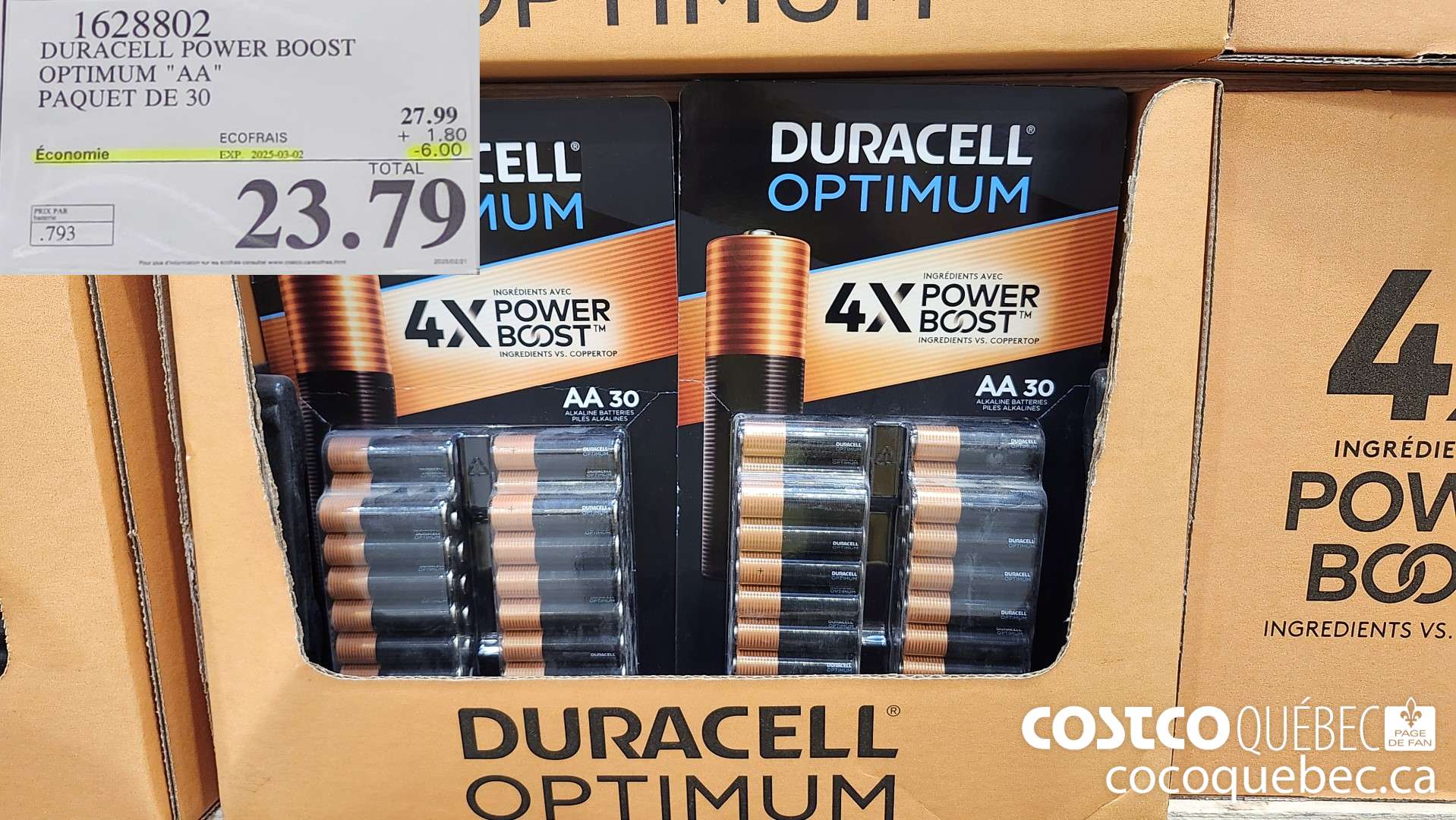 1628802 DURACELL POWER BOOST OPTIMUM 