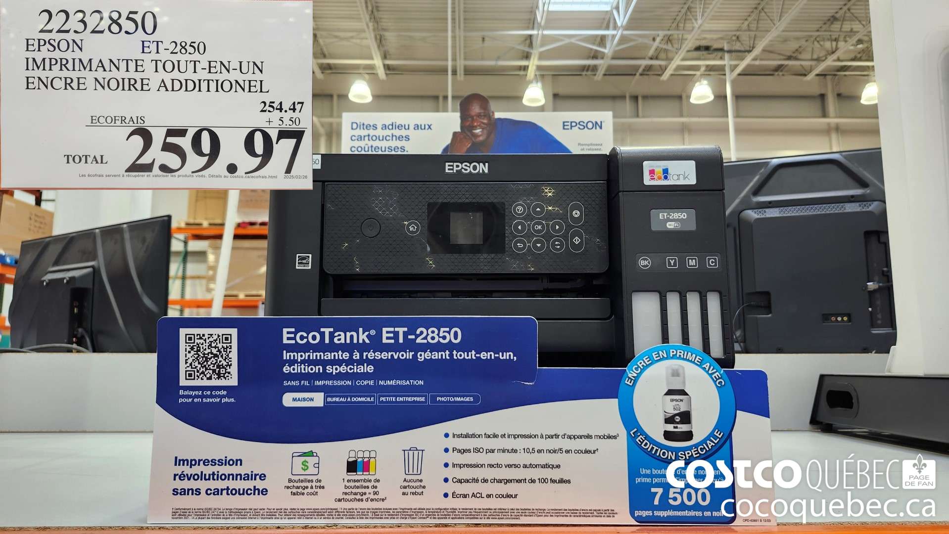 2232850 EPSON ECOTANK IMPRIMANTE TOUT-EN-UN ET-2850 SE 319. 99  $259.97