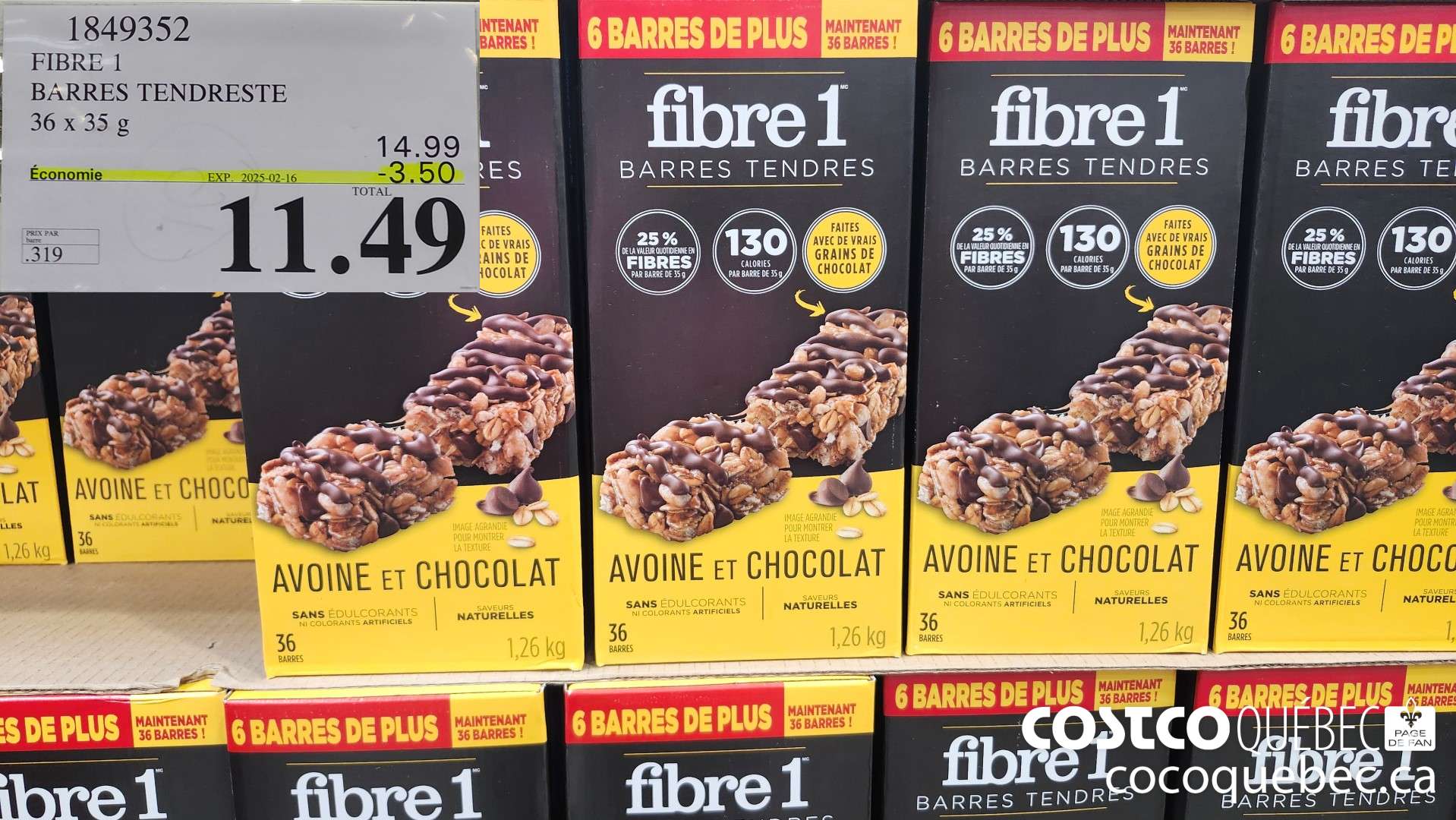 1849352 FIBRE 1 BARRES TENDRESTE  ($3.50 INSTANT SAVINGS EXPIRES ON 2025-02-16) $11.49