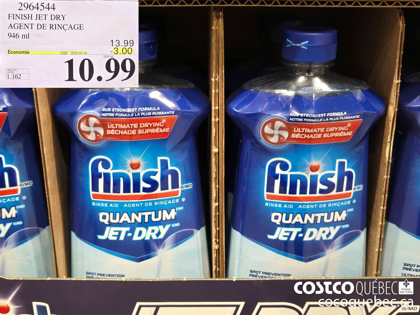 2964544 FINISH JET DRY ULTRA AGENT DE RINCAGE 946 ml ($3.00 INSTANT SAVINGS EXPIRES ON 2025-02-16) $10.99