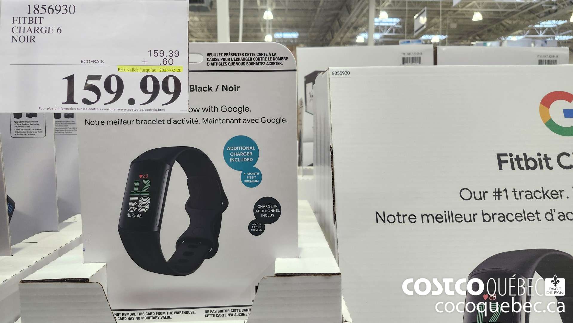 1856930 FITBIT CHARGE 6 NOIR  $159.99